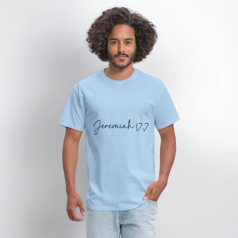 Jeremiah 17:7 - men's t-shirt - powder blue