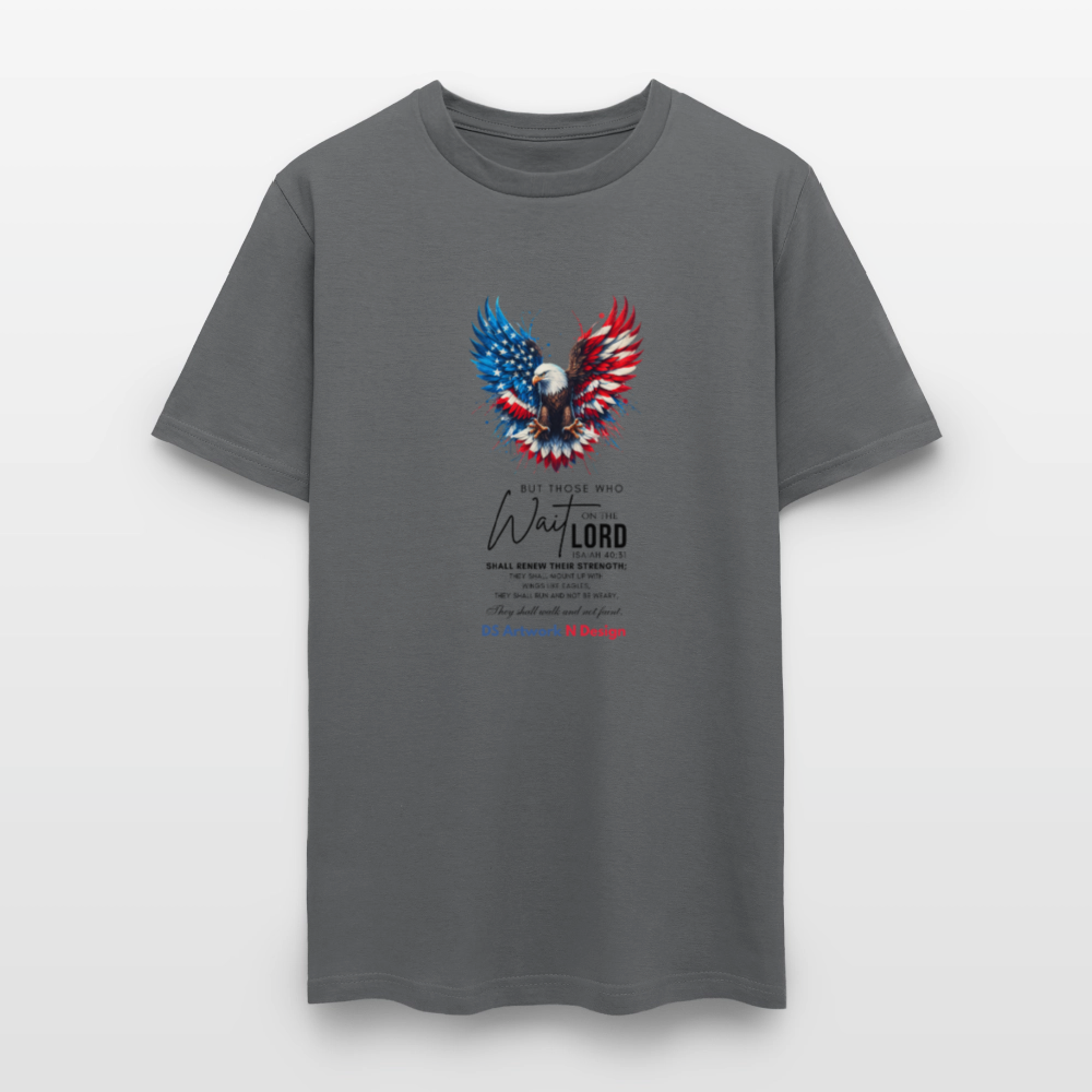Mount on Eagles wings -Men's T-Shirt - charcoal