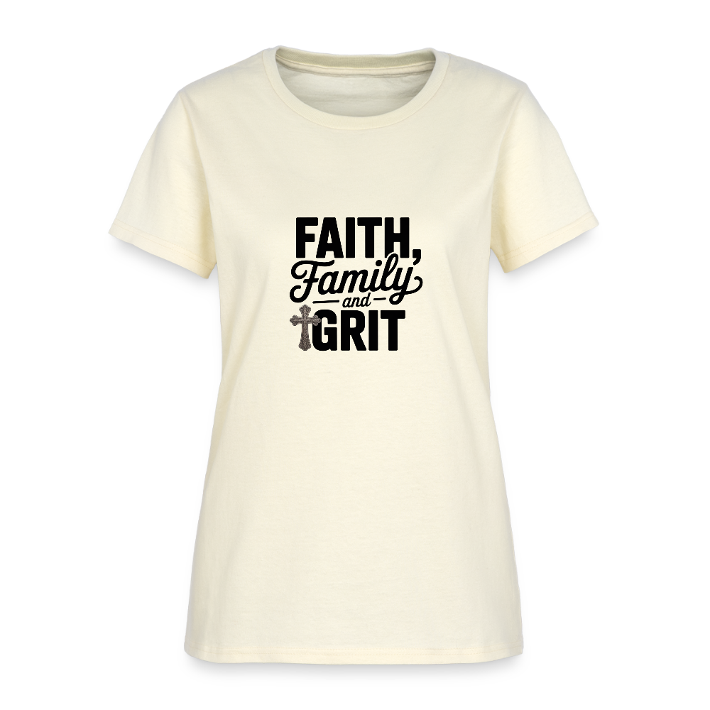 Faith and Family - Women's T-Shirt - off white