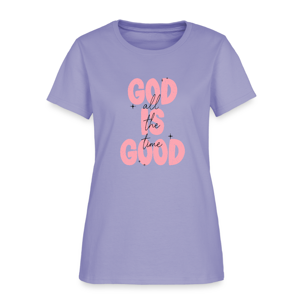 God is Good - Bold Pink -Women's Short Sleeve T-Shirt - lavender