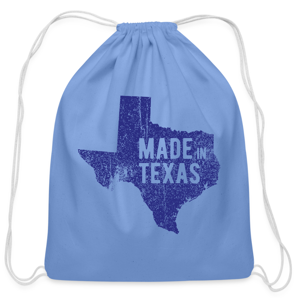 Made in Texas - Cotton Drawstring Bag - carolina blue