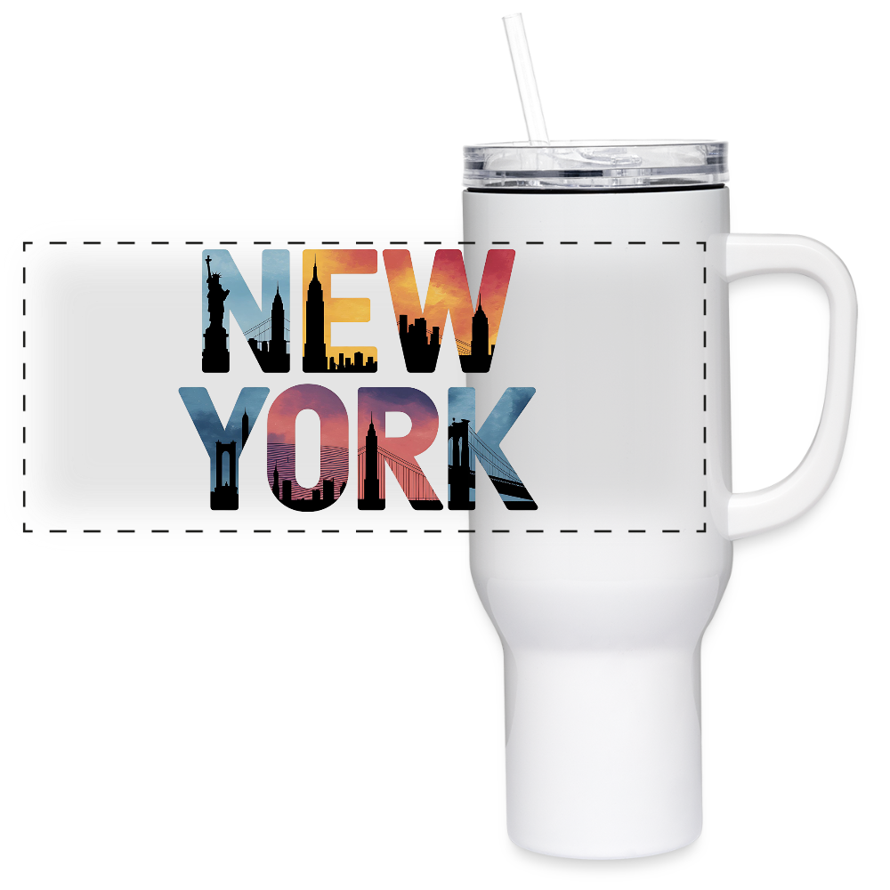 New York - 40 oz Travel Tumbler - white
