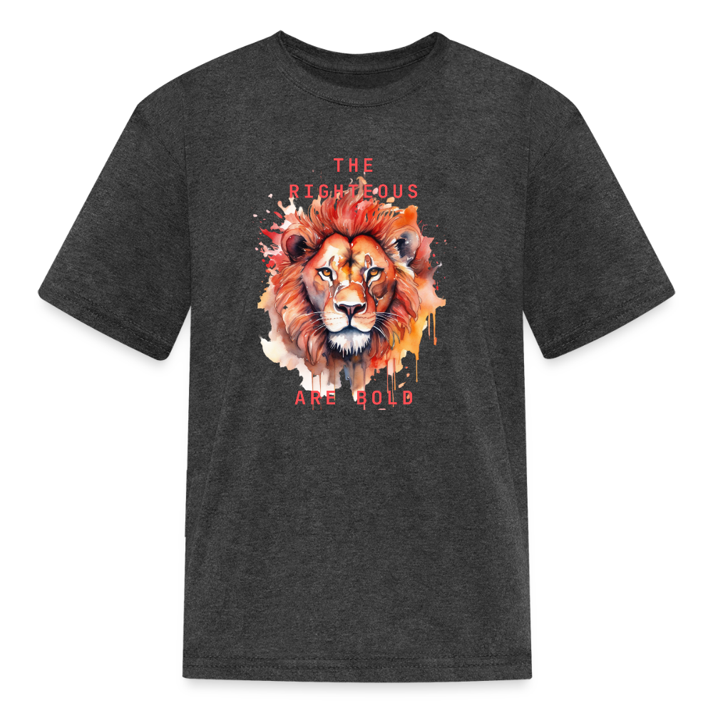 Bold Lion - Kids T-Shirt - heather black