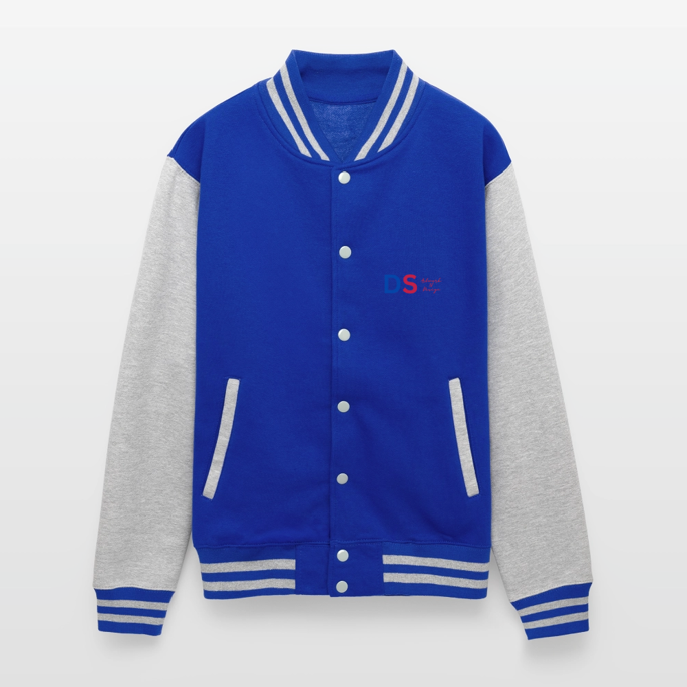 Brick Wall Art - Letterman Jacket - royal/heather grey