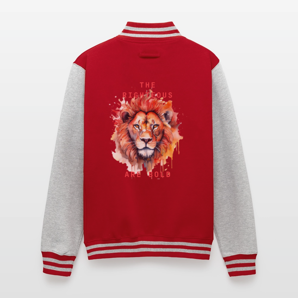 Bold Lion - Letterman Jacket - red/heather grey