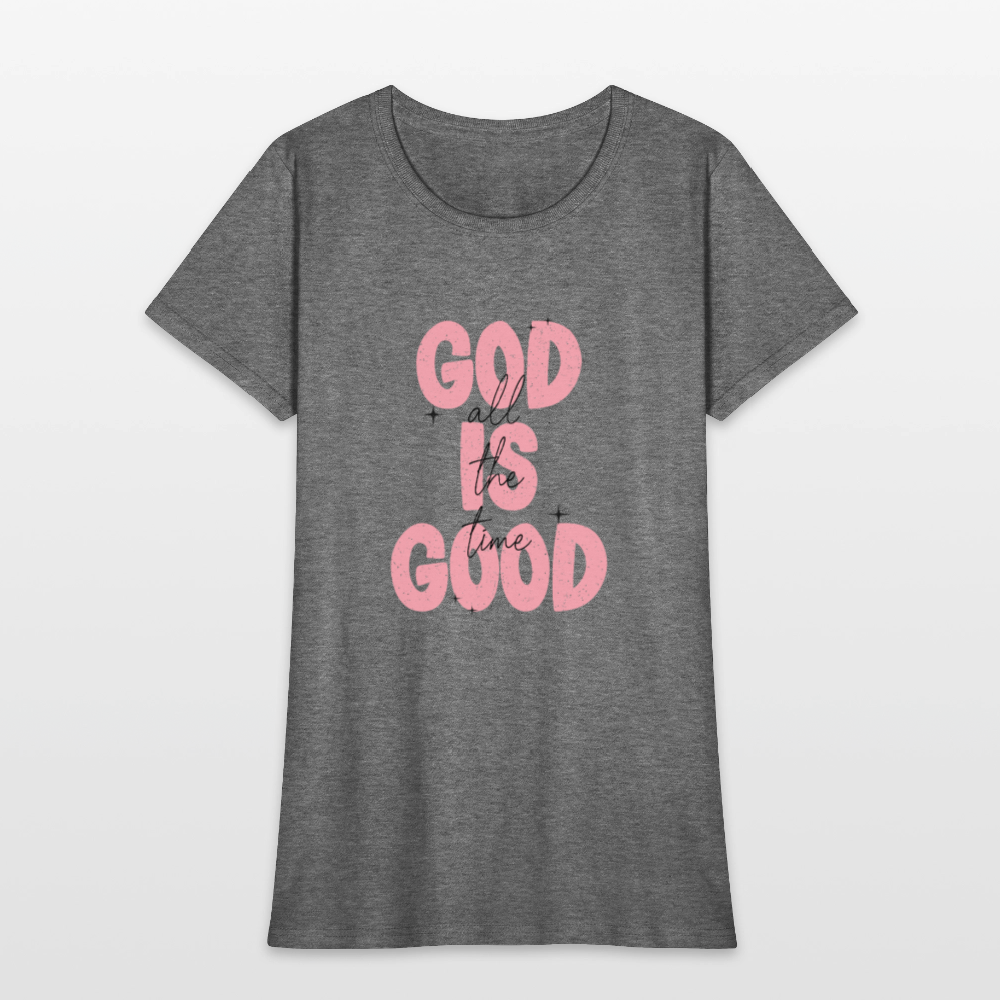 God is Good - Bold Pink -Women's Short Sleeve T-Shirt - graphite heather