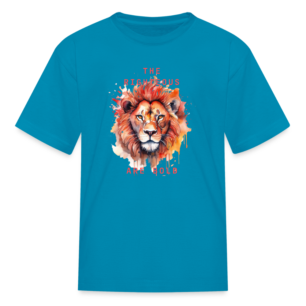Bold Lion - Kids T-Shirt - turquoise