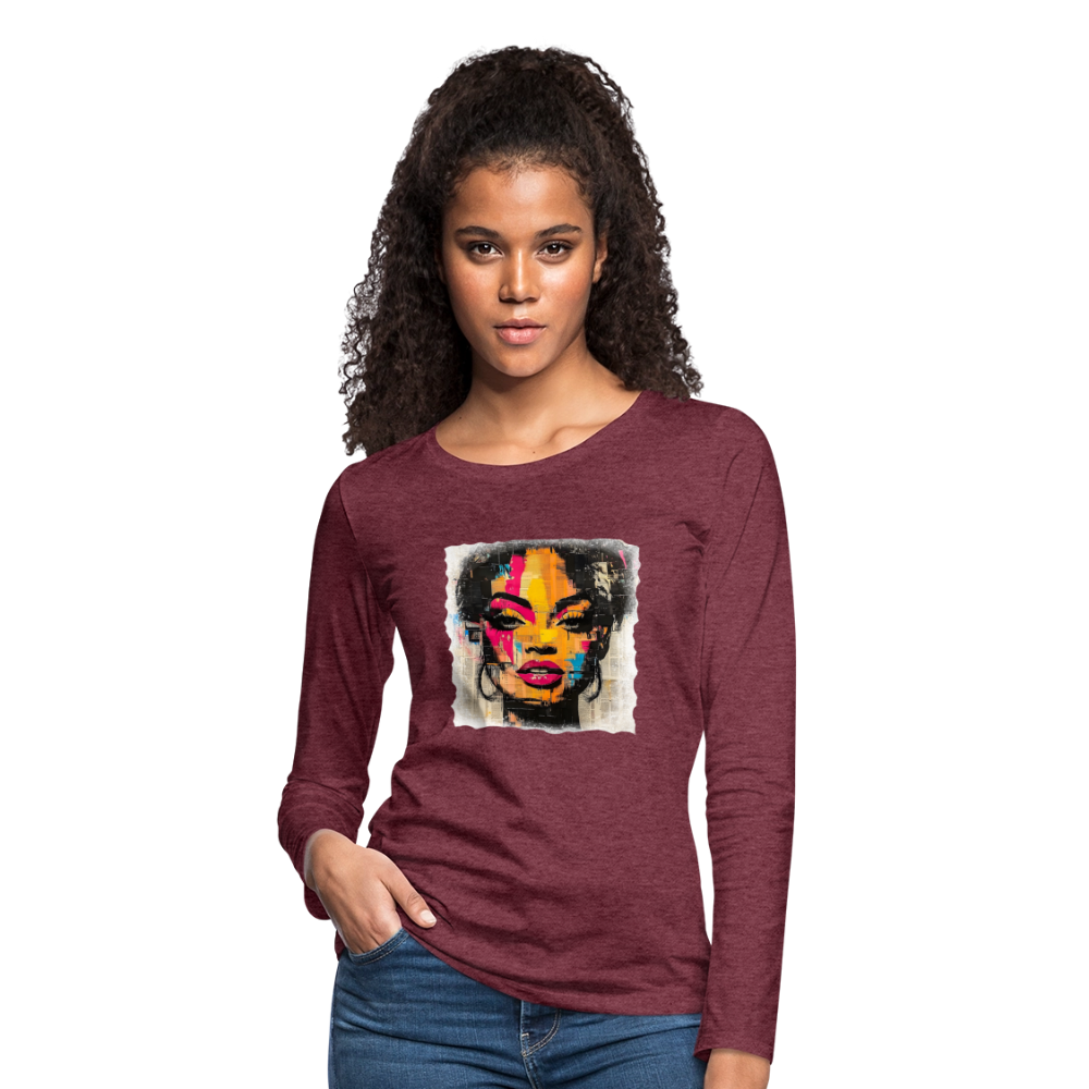 Pop Culture Women-2- Long Sleeve T-Shirt - heather burgundy