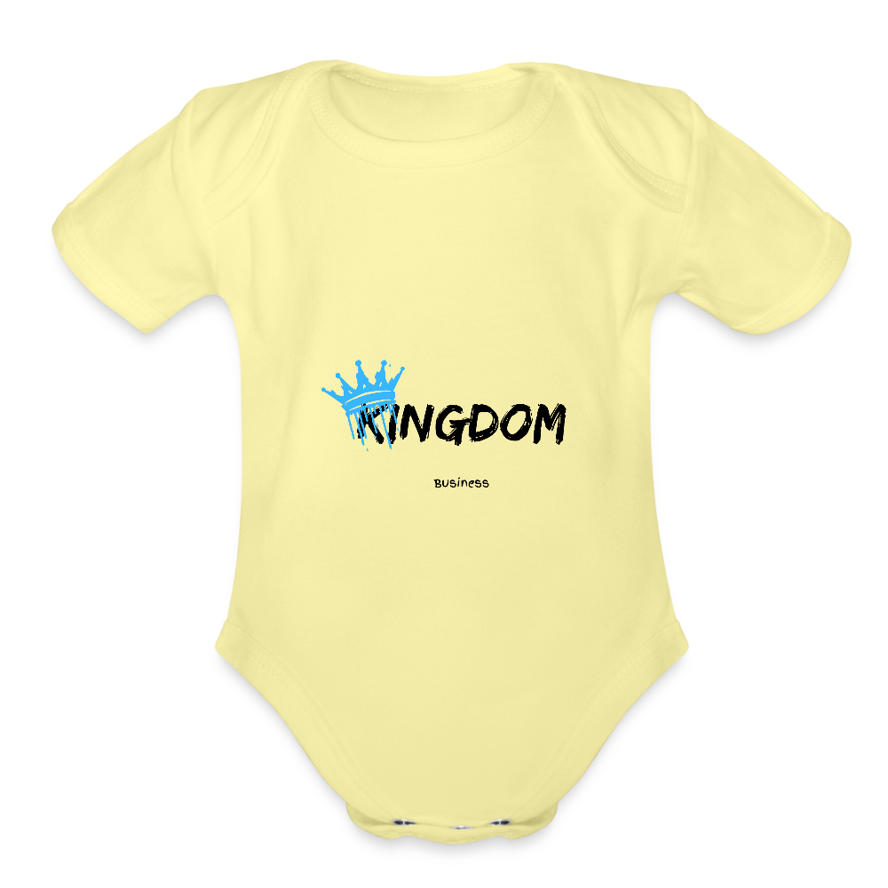 Kingdom Business - Short Sleeve Baby Onesie - washed yellow