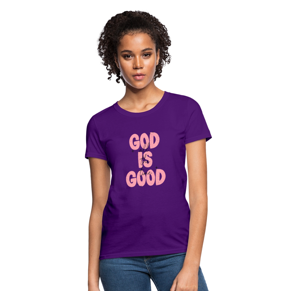 God is Good - Bold Pink -Women's Short Sleeve T-Shirt - purple