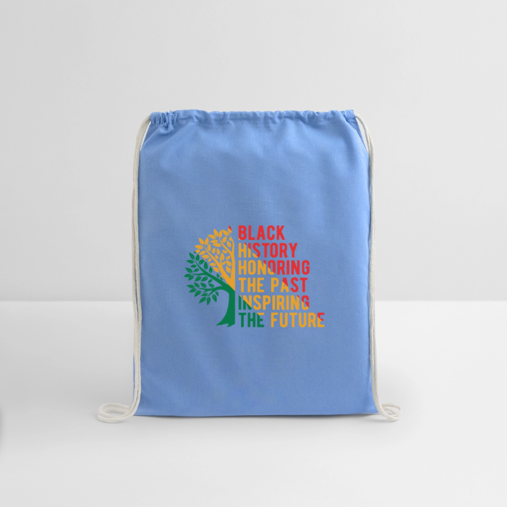 Black History - Cotton Drawstring Bag - carolina blue