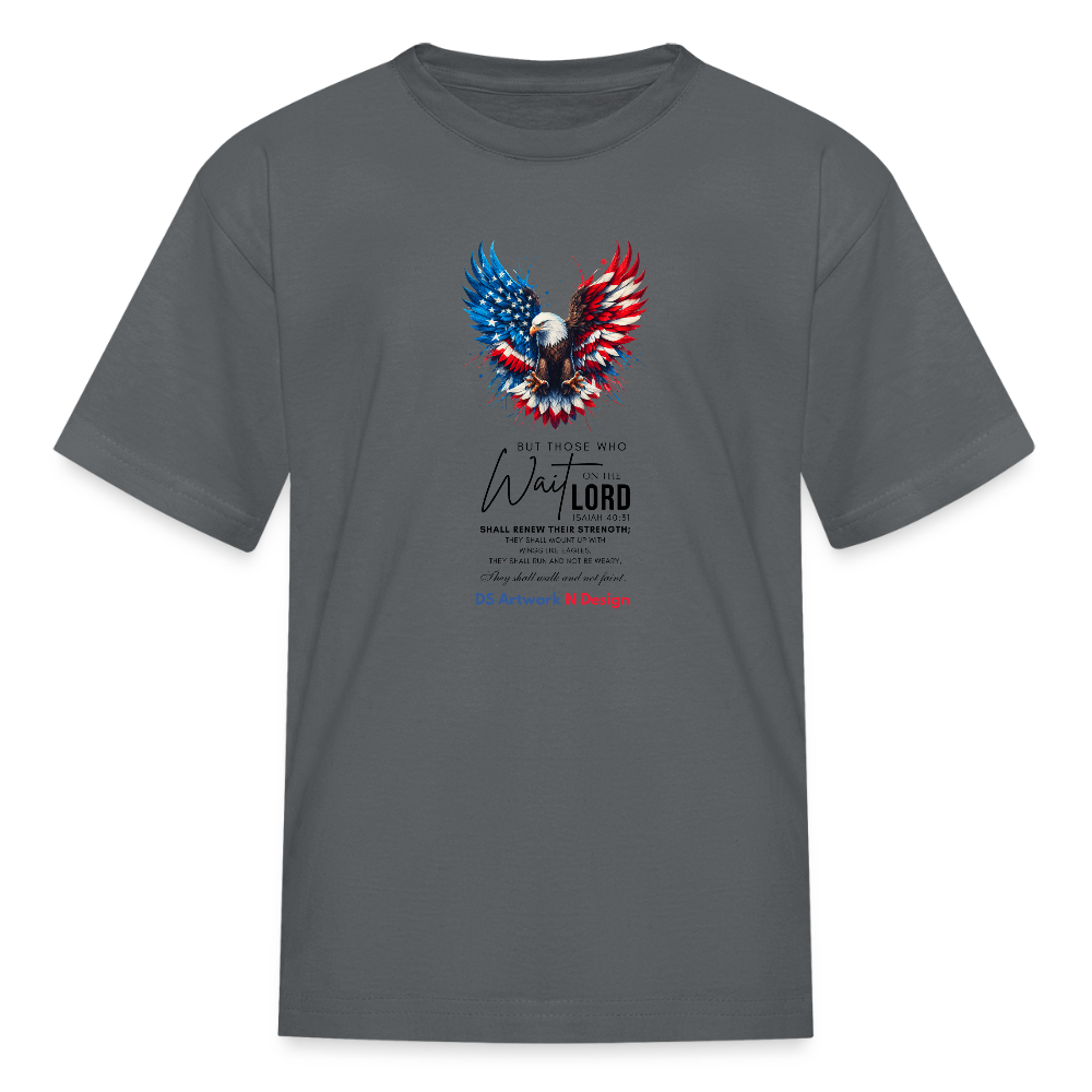 Mount on Eagles Wings - Kids' T-Shirt - charcoal