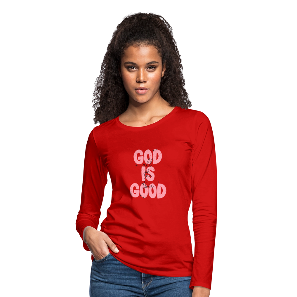 God is Good - Bold Pink -Women's Long Sleeve T-Shirt - red