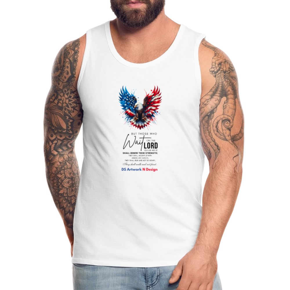 Mount on Eagles wings - Men’s Premium Tank - white