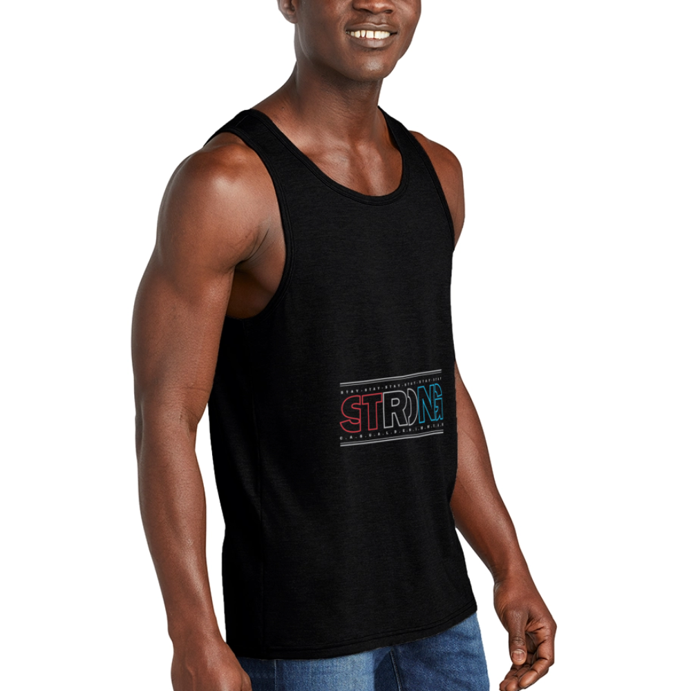 Stay Strong - Men's Tri-Blend Organic Tank - black