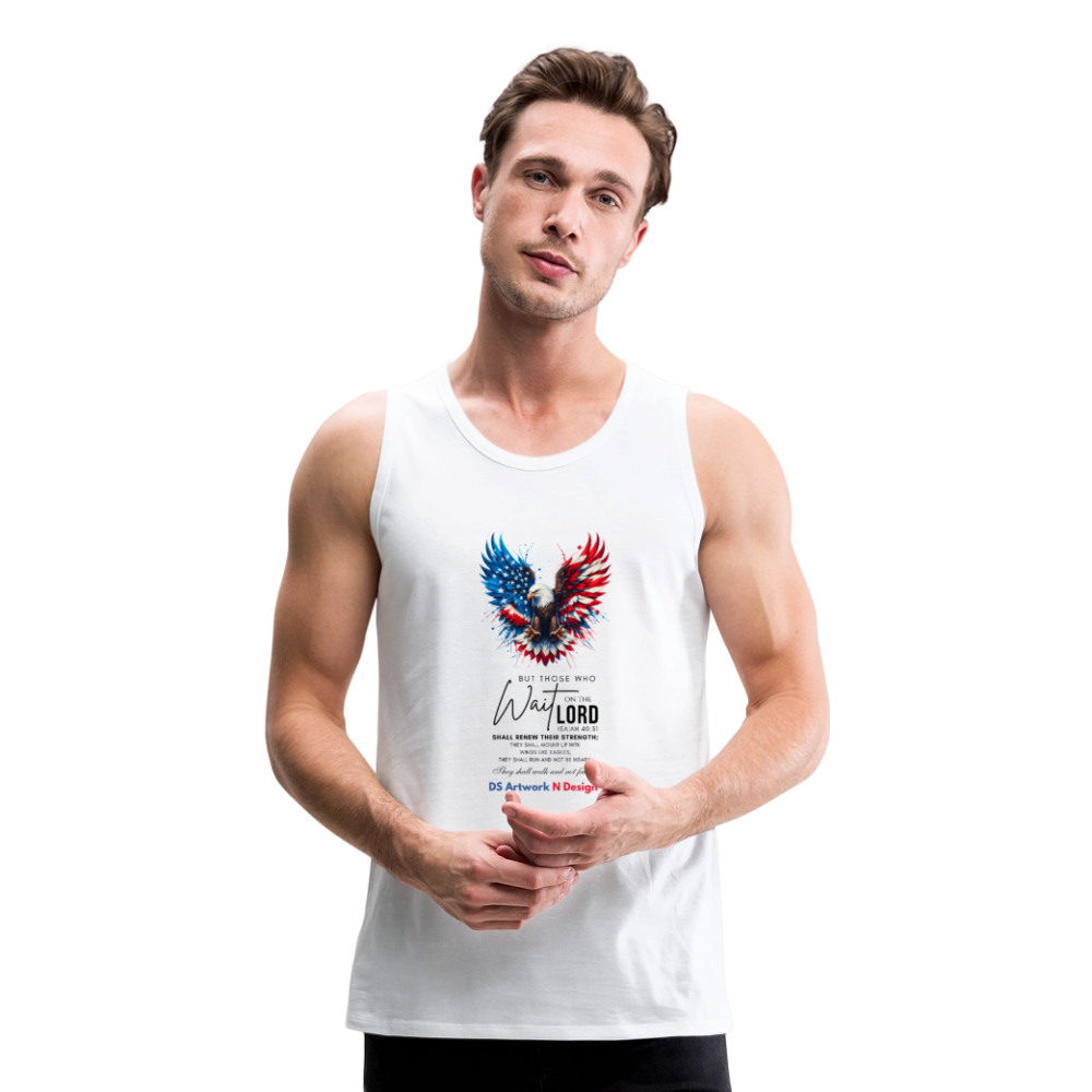 Mount on Eagles wings - Men’s Premium Tank - white