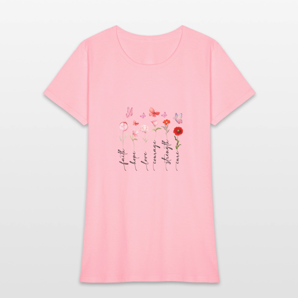 Faith, Hope, Love - Floral Women's T-Shirt - pink