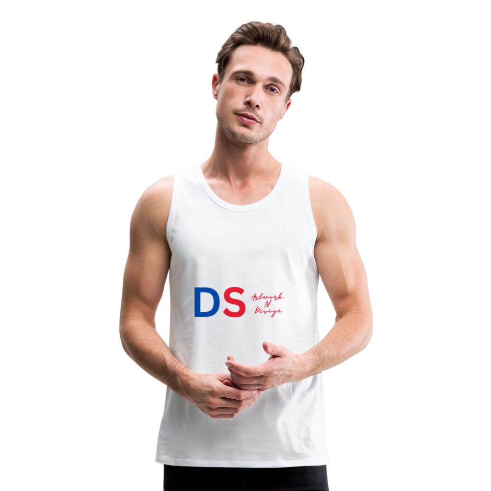 DS blue and red - Men’s Premium Tank - white