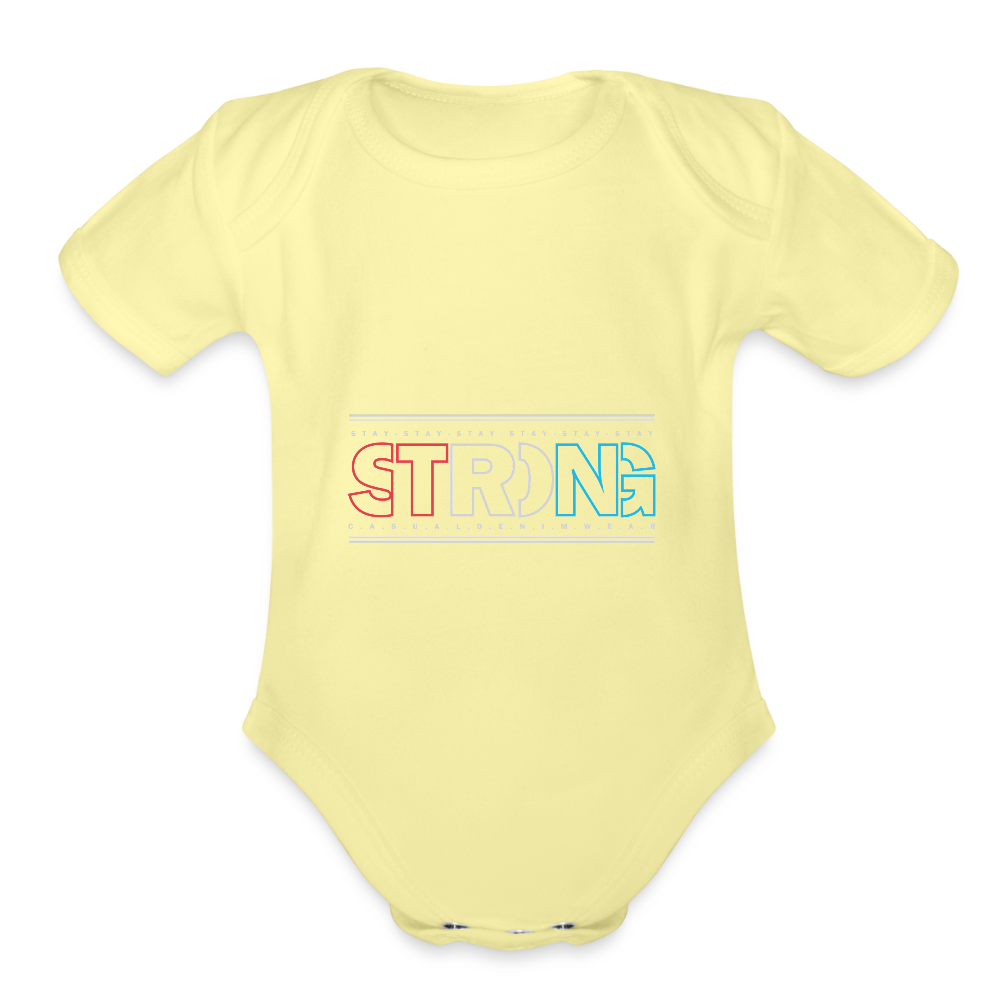 Stay Strong - Short Sleeve Baby Onesie - washed yellow