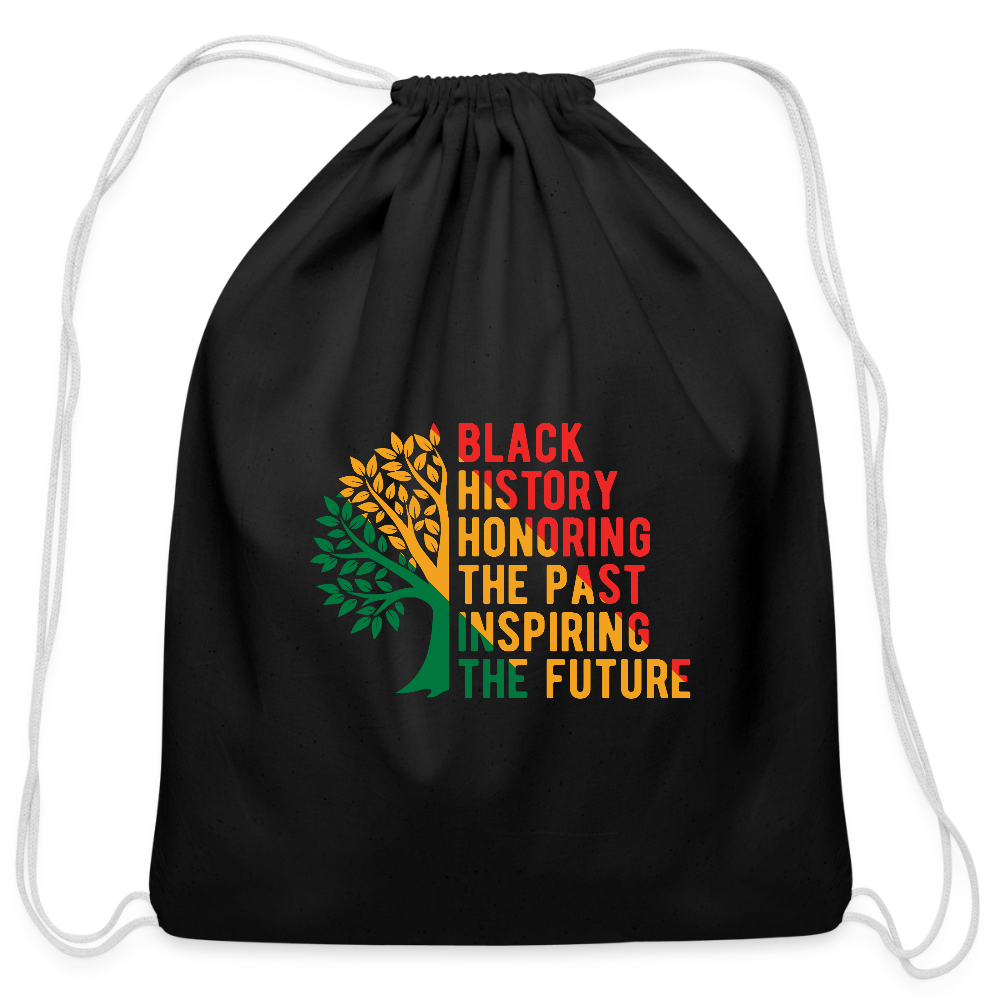 Black History - Cotton Drawstring Bag - black