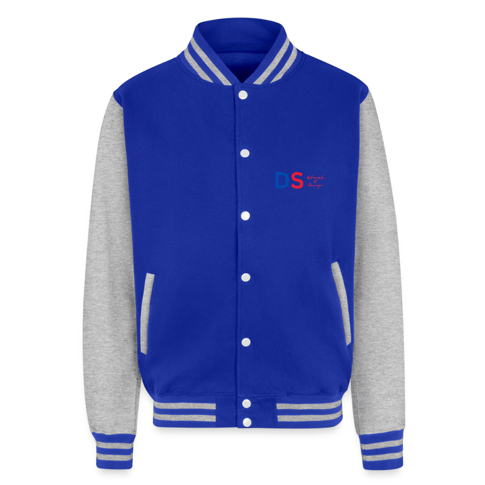 Brick Wall Art - Letterman Jacket - royal/heather grey