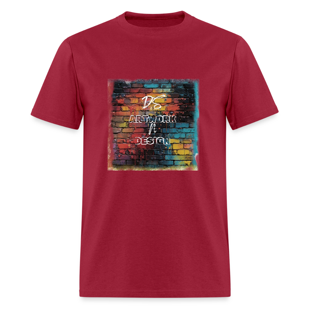 Brick Wall Artwork - Men's Tee - dark red