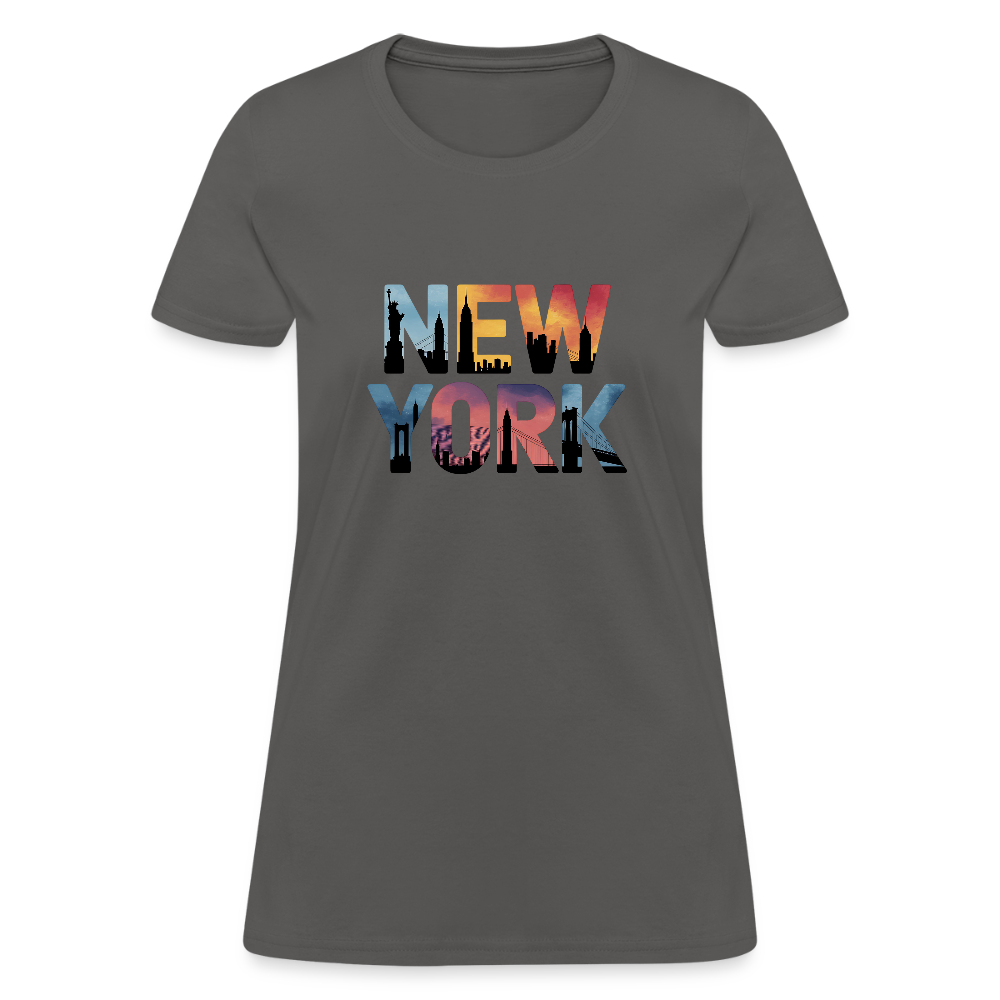 New York Color background - Women's T-Shirt - charcoal