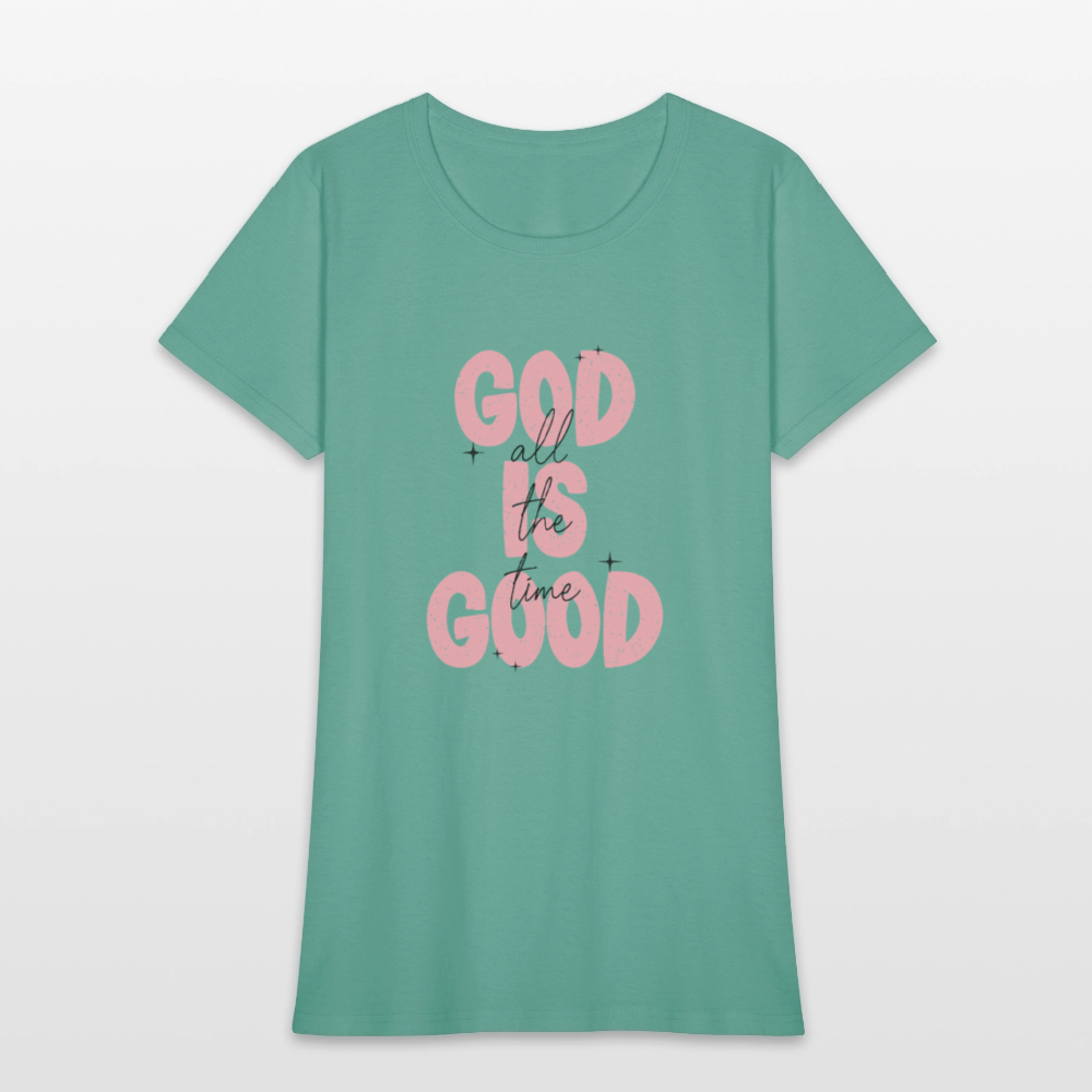 God is Good - Bold Pink -Women's Short Sleeve T-Shirt - aquatic