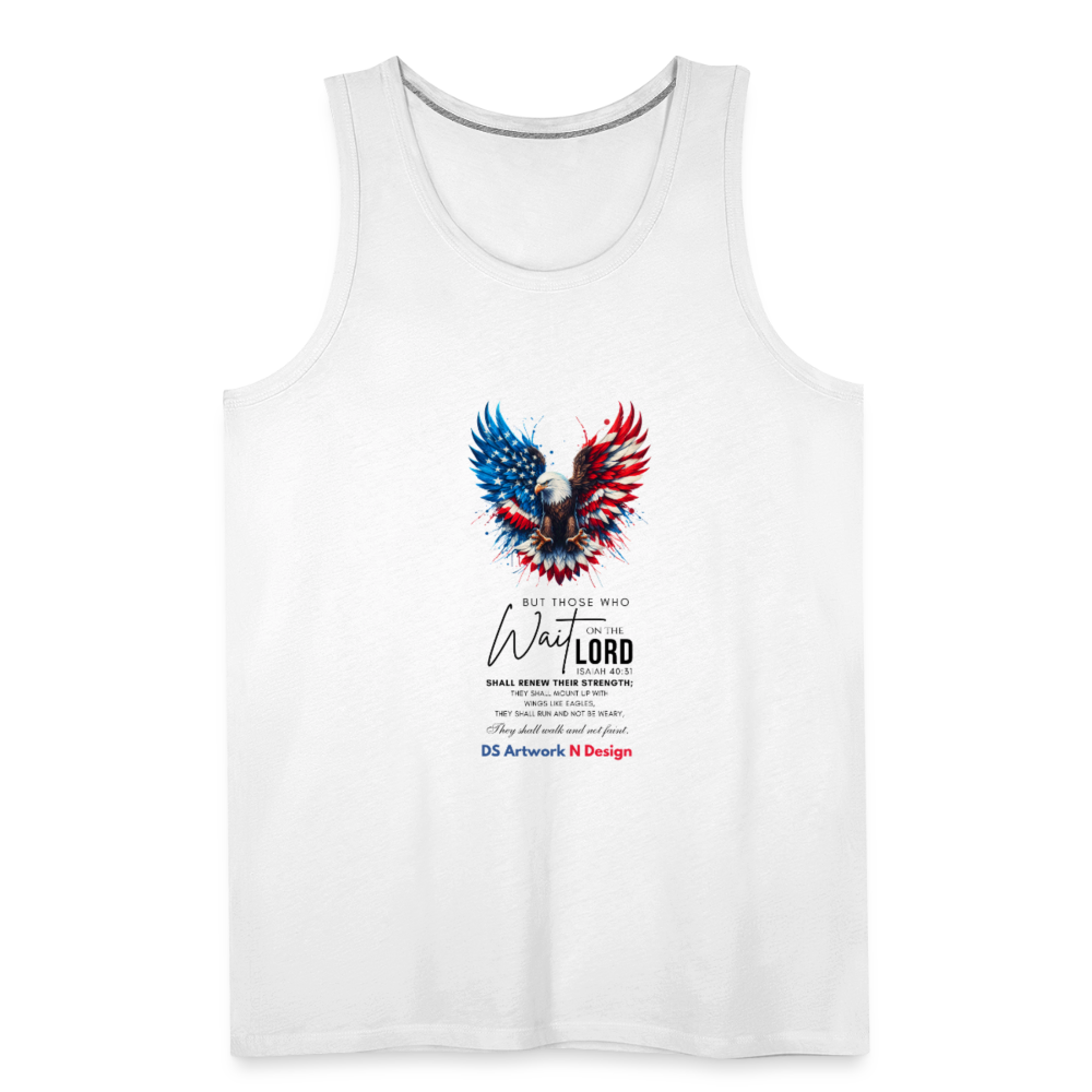 Mount on Eagles wings - Men’s Premium Tank - white
