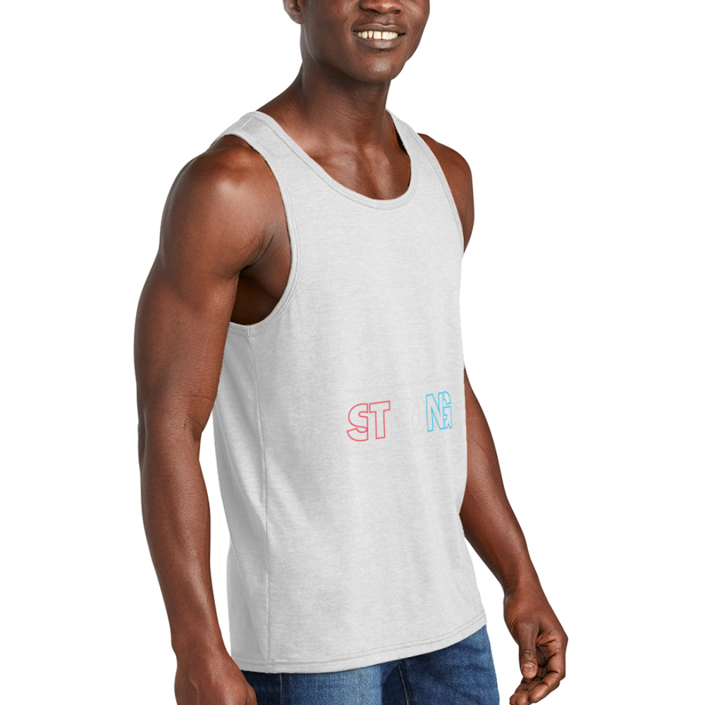 Stay Strong - Men's Tri-Blend Organic Tank - white