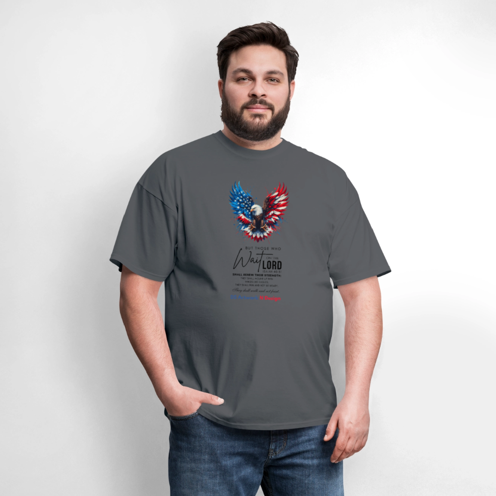 Mount on Eagles wings -Men's T-Shirt - charcoal