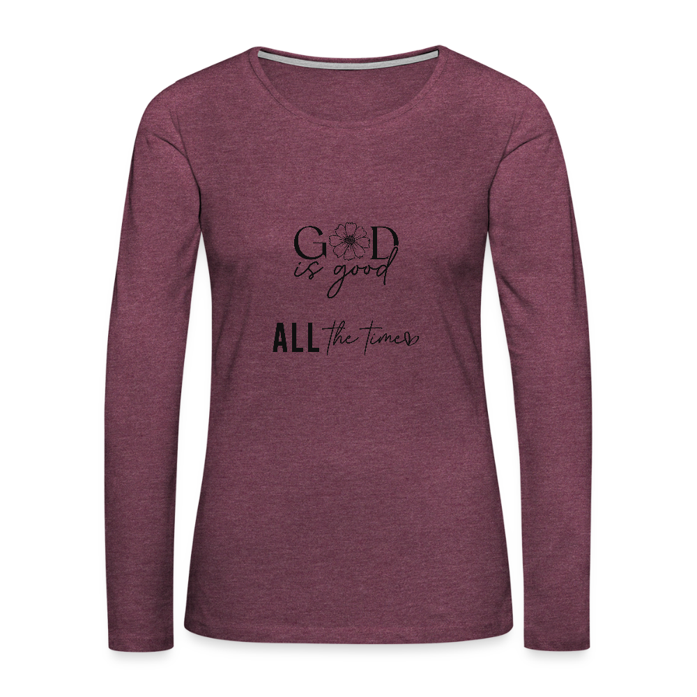 God is Good - Women's Long Sleeve T-Shirt - heather burgundy
