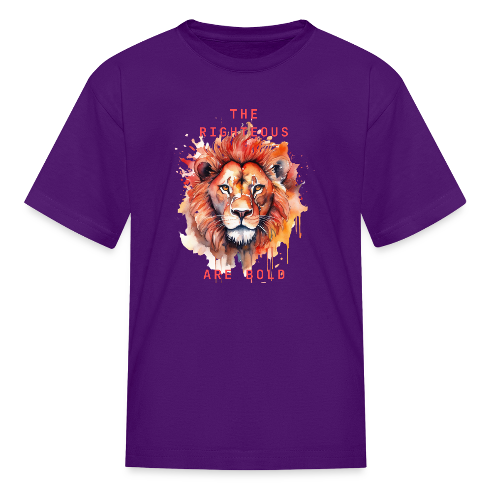 Bold Lion - Kids T-Shirt - purple