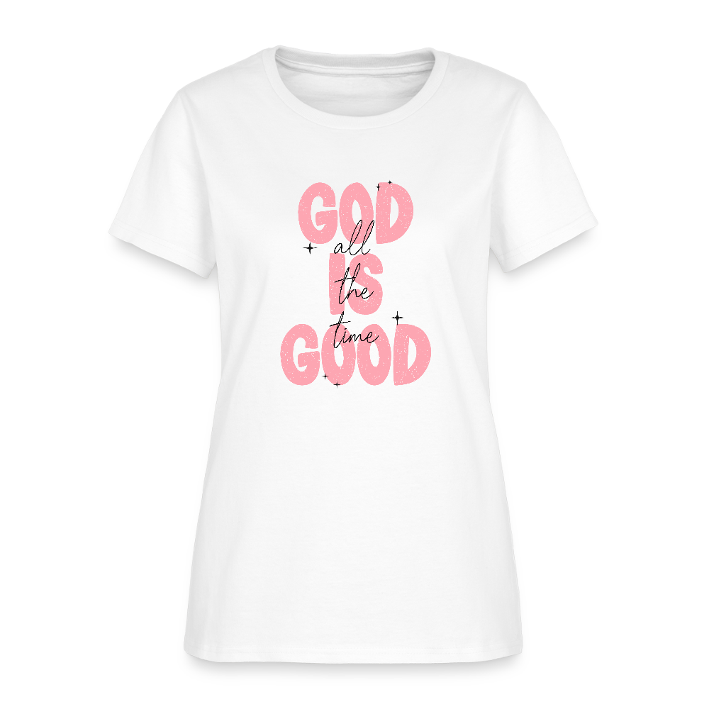 God is Good - Bold Pink -Women's Short Sleeve T-Shirt - white