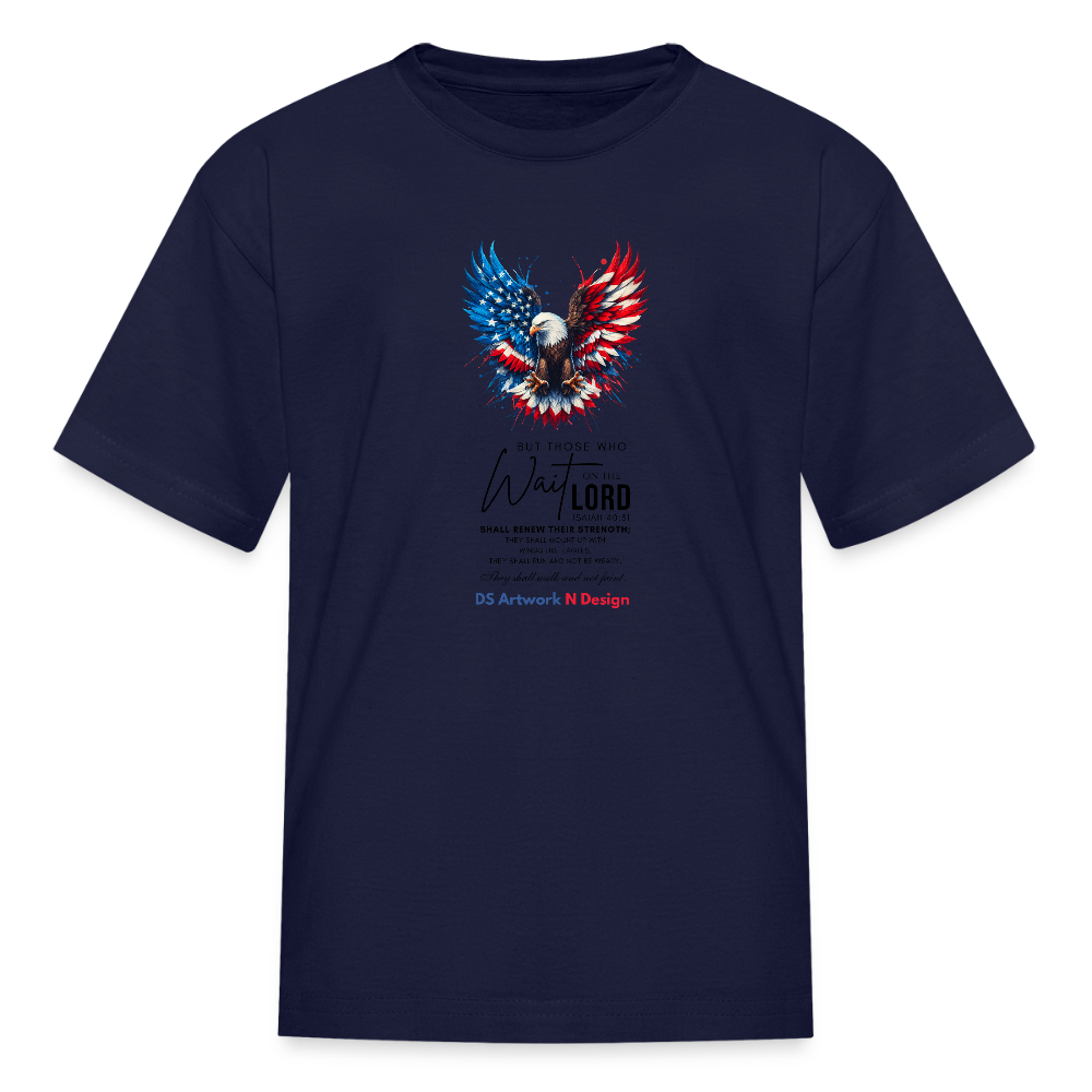 Mount on Eagles Wings - Kids' T-Shirt - navy