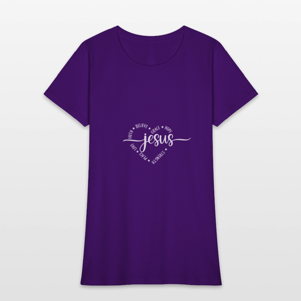 Jesus Heart - Women's T-Shirt - purple