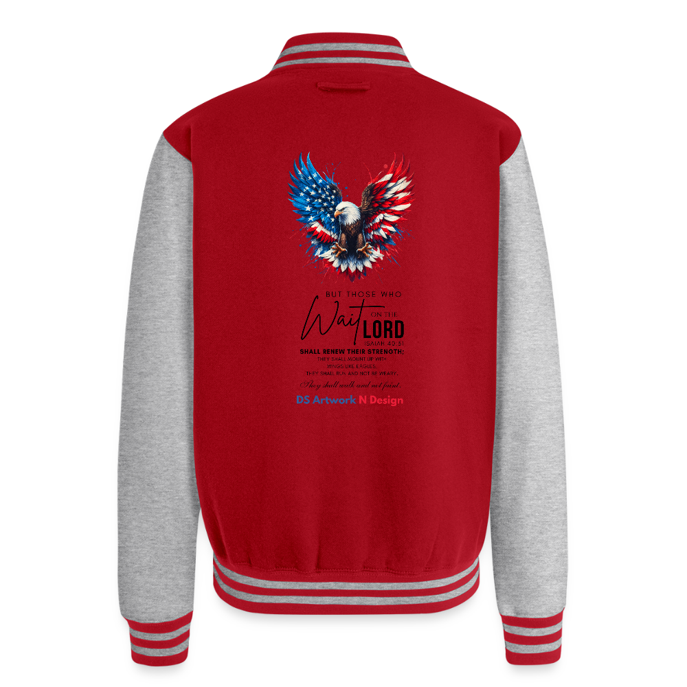 Mount on eagles wings - Letterman Jacket - red/heather grey