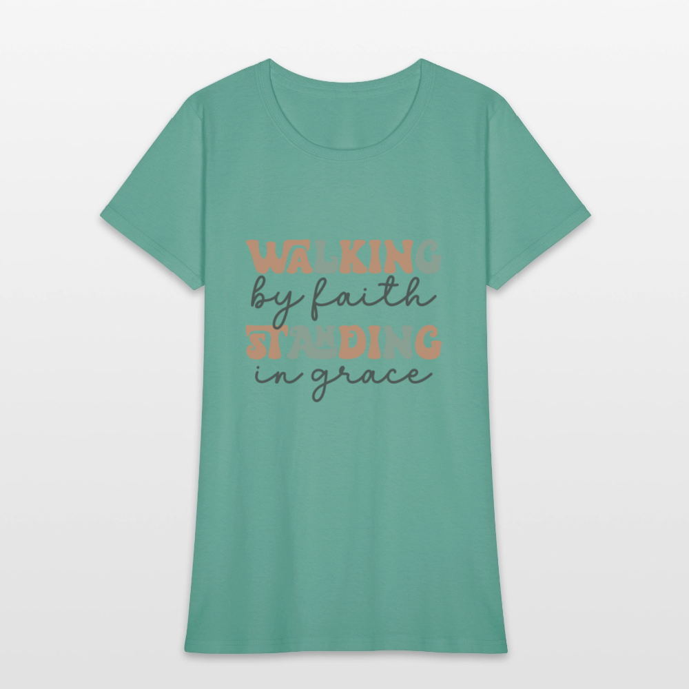 Walk by Faith - Women's T-Shirt - aquatic
