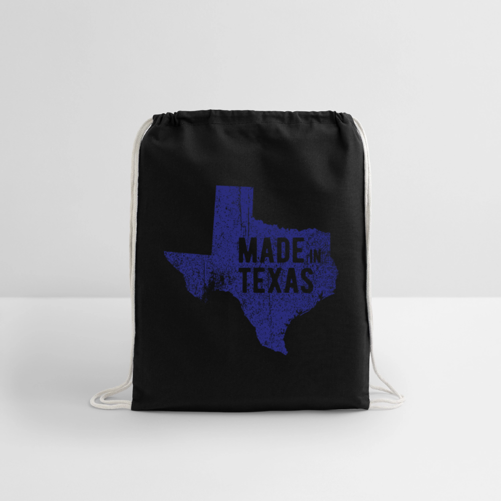 Made in Texas - Cotton Drawstring Bag - black