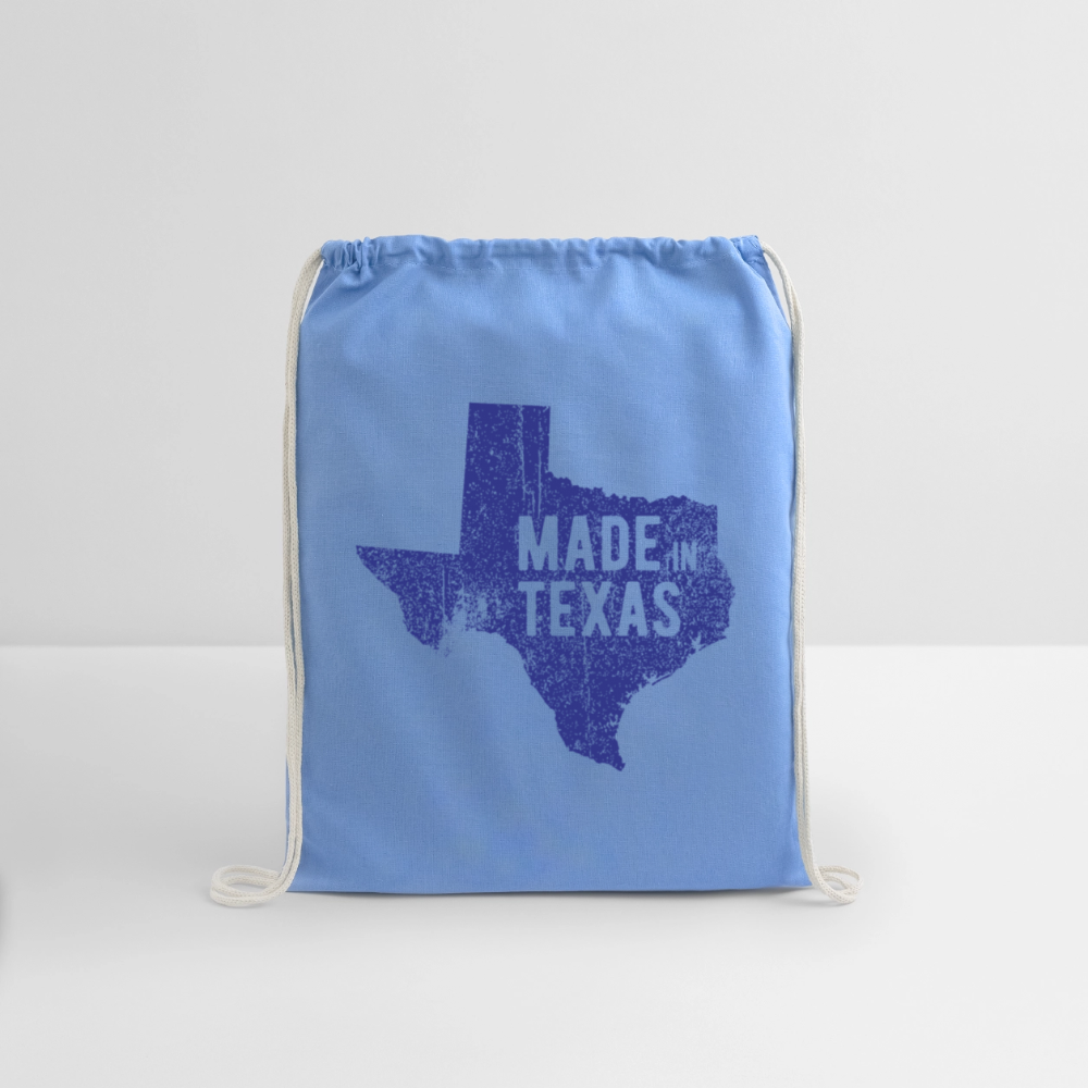 Made in Texas - Cotton Drawstring Bag - carolina blue