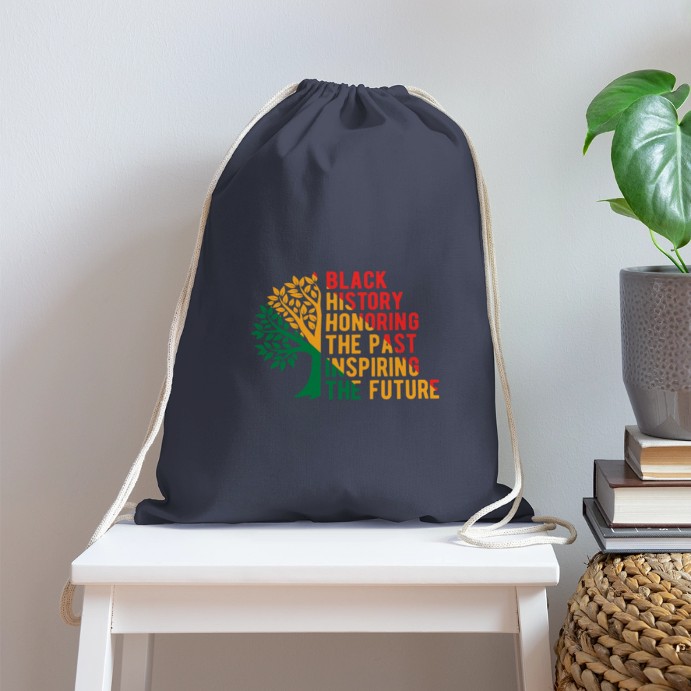 Black History - Cotton Drawstring Bag - navy