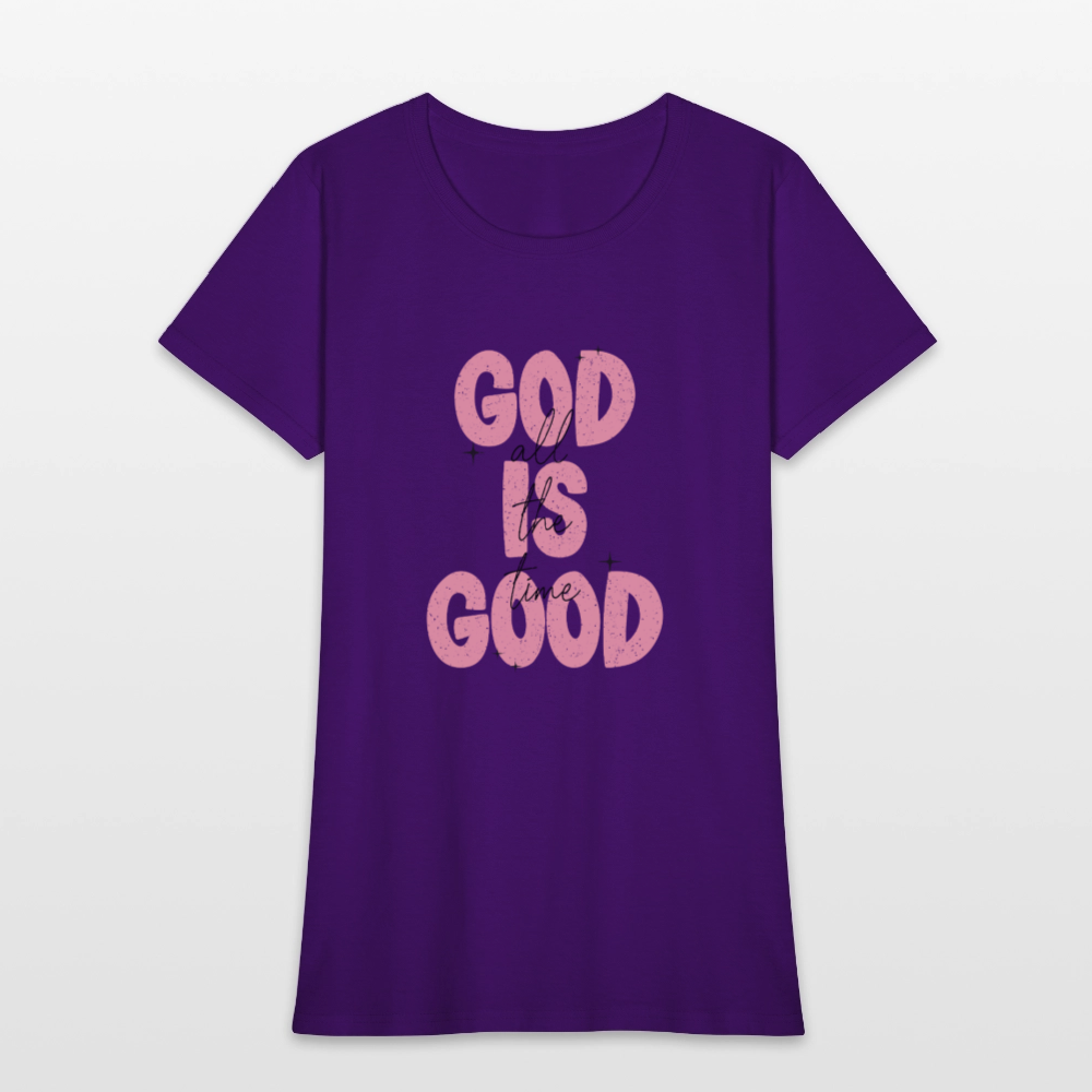 God is Good - Bold Pink -Women's Short Sleeve T-Shirt - purple