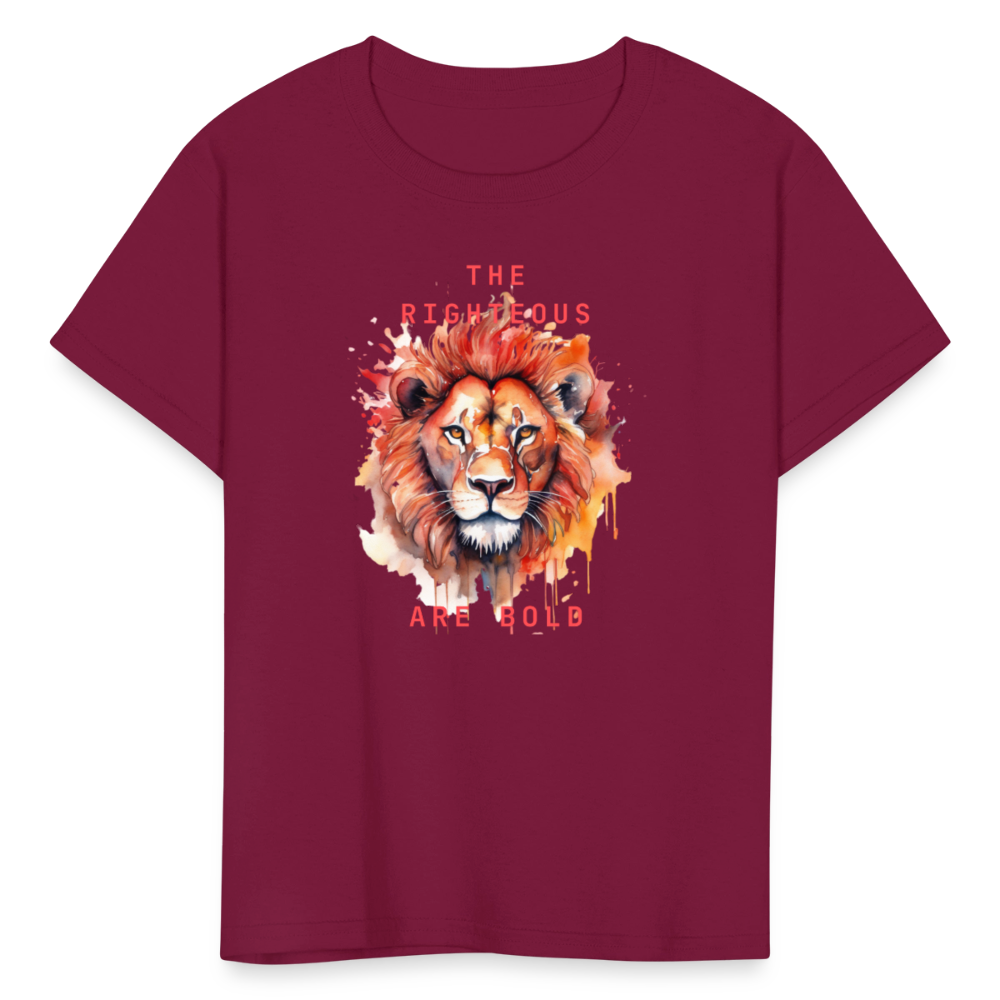 Bold Lion - Kids T-Shirt - burgundy