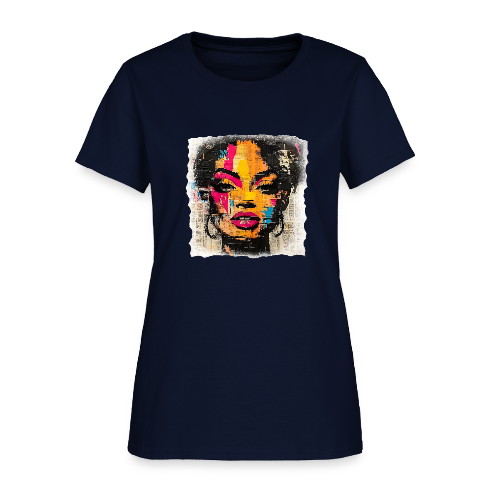 Pop Culture Woman 2- Short Sleeve T-Shirt - navy