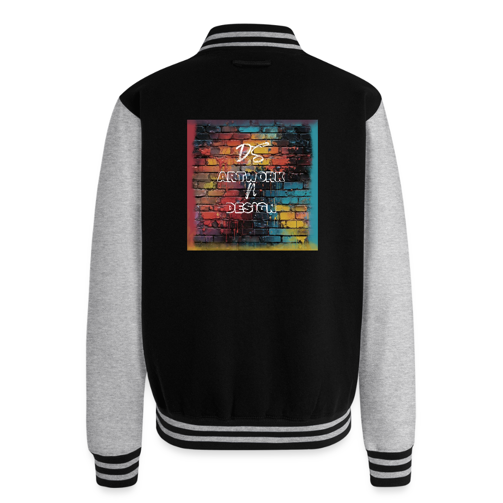Brick Wall Art - Letterman Jacket - black/heather grey