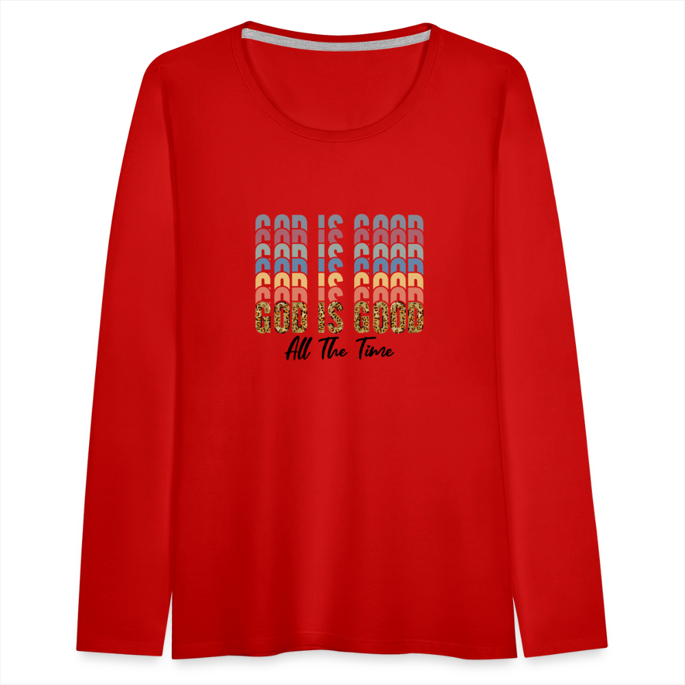 God is Good - Colorful Women's Long Sleeve T-Shirt - red