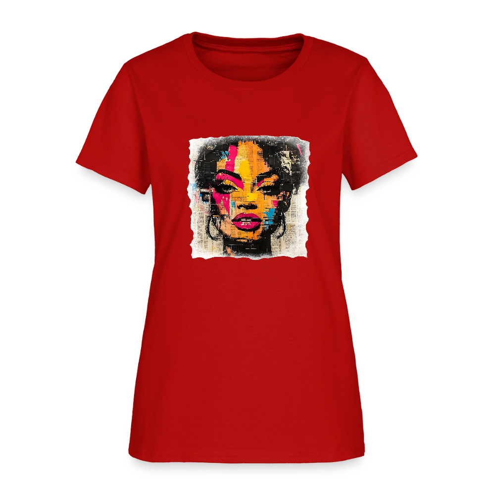 Pop Culture Woman 2- Short Sleeve T-Shirt - red