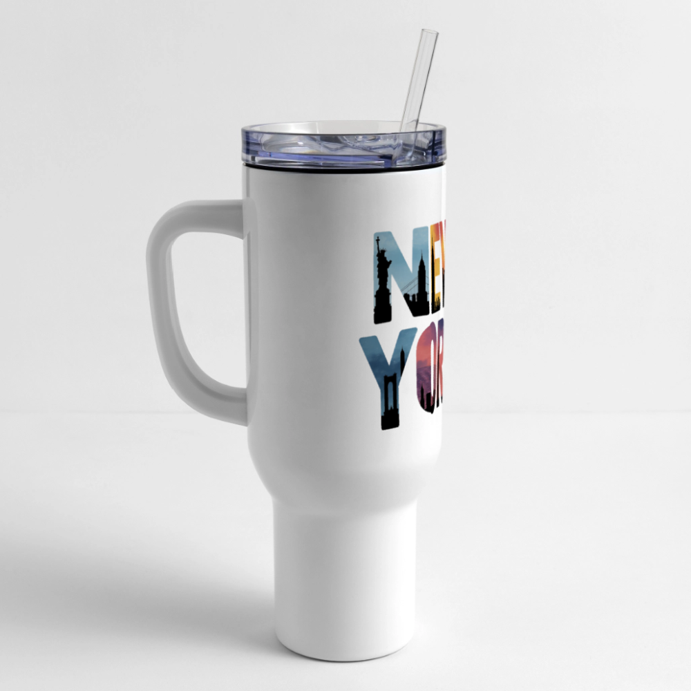 New York - 40 oz Travel Tumbler - white