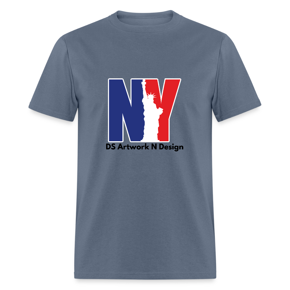 NY - Blue and Red Tee - denim