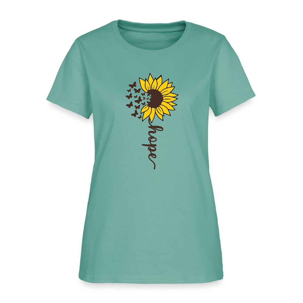 Sunflower of Hope - floral Women's T-Shirt - aquatic
